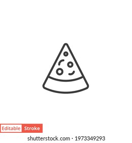 Pizza slice line icon. Simple outline style. Pizza, fast food, junk food, takeway, kitchen, restaurant concept. Vector illustration isolated on white background. Editable stroke EPS 10