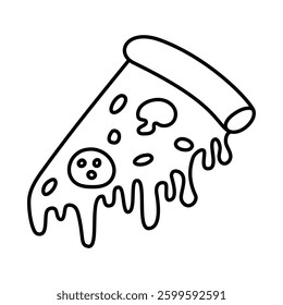 Pizza slice line icon Vector illustration
