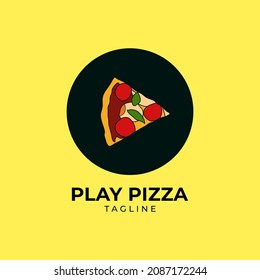 Pizza slice logo design concept