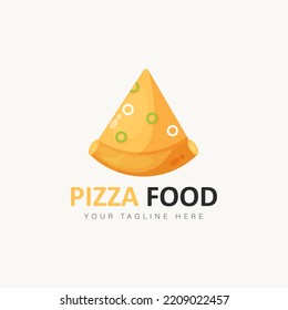 Pizza slice logo design illustration