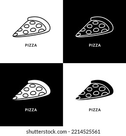 Pizza slice Logo. Food and Drink Illustration. Fastfood Icon Symbol
