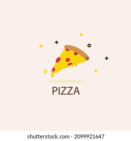 Pizza slice logo illustration vector design