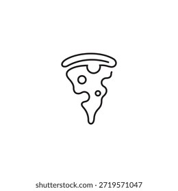 Logo de rebanada de pizza con estilo de diseño lineal