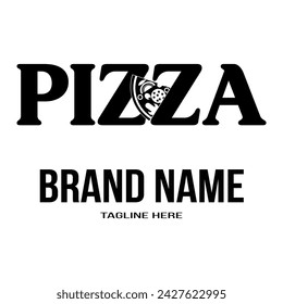 Pizza slice Logo with White background.