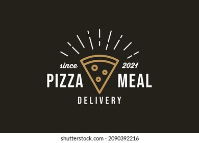 Diseño de logotipo retro vintage de pizzas