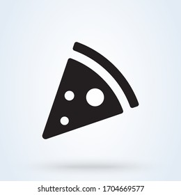 Pizza slice with melted cheese and pepperoni icon. symbol vector illustration