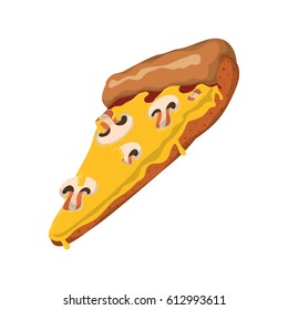 pizza slice mushrooms cheese