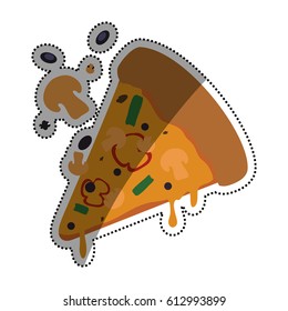 pizza slice mushrooms cheese