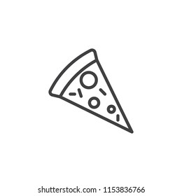 Pizza slice outline icon. linear style sign for mobile concept and web design. Pizza simple line vector icon. Symbol, logo illustration. Pixel perfect vector graphics