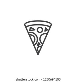 Pizza slice outline icon. linear style sign for mobile concept and web design. Piece of pizza simple line vector icon. Symbol, logo illustration. Pixel perfect vector graphics