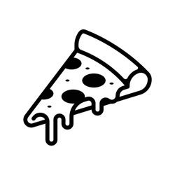 Pizza Slice Outline Style Vector Icon