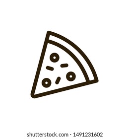 Pizza slice outline vector flat icon