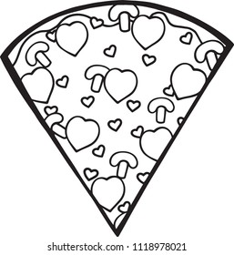 Pizza slice outline vector illustration