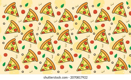 Pizza slice pattern background vector illustration