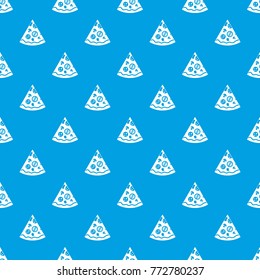 Pizza slice pattern repeat seamless in blue color for any design. Vector geometric illustration