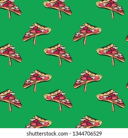 Pizza slice pattern - vector