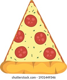 Pizza slice with pepperoni and cheese