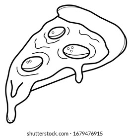 Pizza slice with pepperoni flat icon for apps and websites