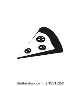 Pizza Slice mit Pepperoni flach Symbol für Apps und Websites