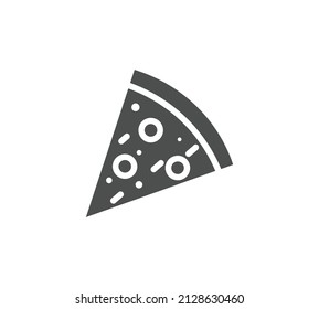 Pizza slice with pepperoni flat vector icon for food apps and websites