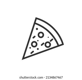 Pizza slice with pepperoni flat vector icon for food apps and websites