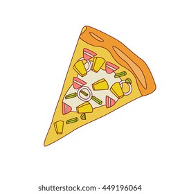 Pizza Slice With Pineapple And Bacon