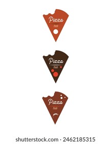 Pizza slice, pizzeria logo element