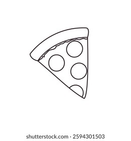 Pizza slice salami vector fast food snack emoji