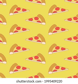 Pizza slice Seamless Pattern Vector