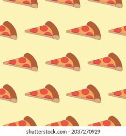 Pizza slice Seamless Pattern Vector.
