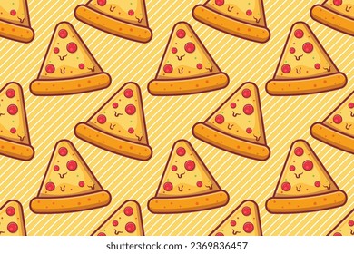 pizza slice seamless pattern vector illustration 