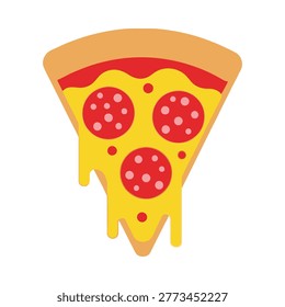 Pizza slice showing pepperoni and melted cheese on top of the crust ready to be eaten