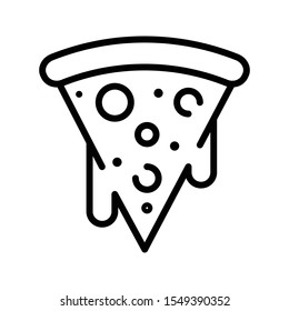 pizza slice thin line icon