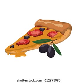 pizza slice tomato olive