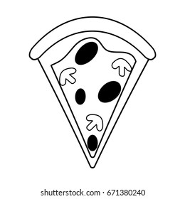 pizza slice with toppings fast food icon image 