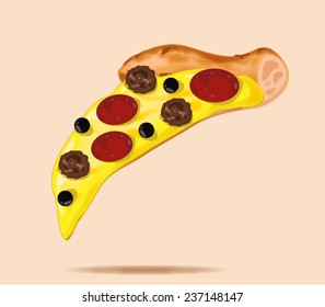 Pizza Slice. Vector
