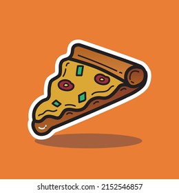 Pizza Slice Vector Cartoon Illustration 