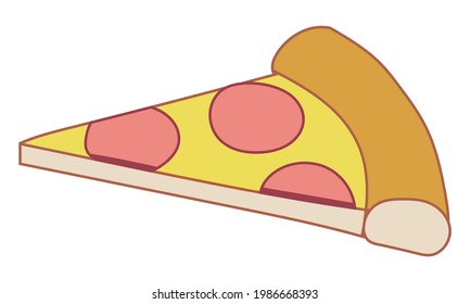 Ilustración del doodle del vector de pizza