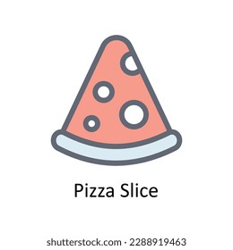 Pizza Slice Vector  Fill outline Icons. Simple stock illustration stock