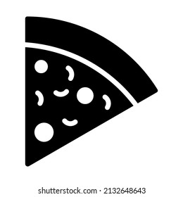 icono de glifo vector de división de pizzas. Icono de línea vector simple