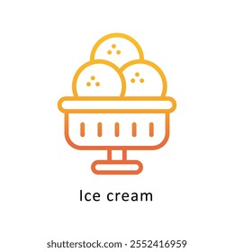 Pizza slice Vector Gradient outline Icon. Eps10 File