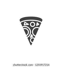 Pizza slice vector icon. filled flat sign for mobile concept and web design. Piece of pizza simple solid icon. Symbol, logo illustration. Pixel perfect vector graphics