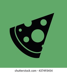 Pizza slice vector icon illustration