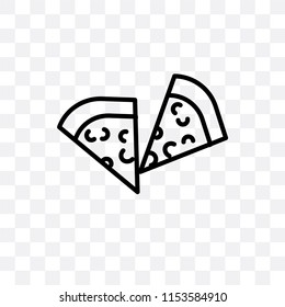 Pizza slice vector icon isolated on transparent background, Pizza slice logo concept