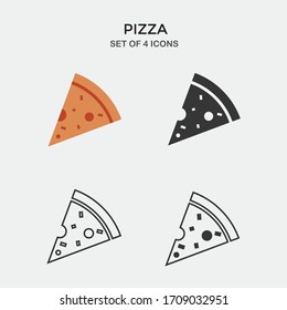 pizza slice vector icon italian full pizza icon