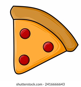 Pizza slice vector icon, on white background.
