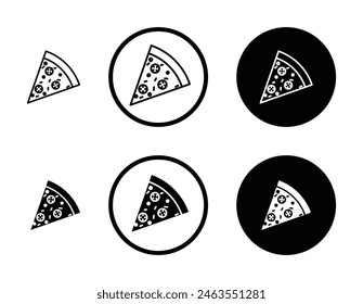 Pizza slice vector icon set. italian cheese pizza vector symbol. pepperoni pizza icon suitable for apps and websites UI designs.