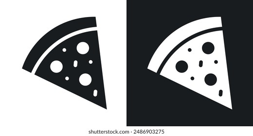 Pizza Slice Vektorgrafik Icon Set in Schwarz und Weiß