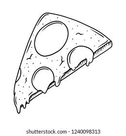 Pizza slice vector illustration. Pizza drawing art.