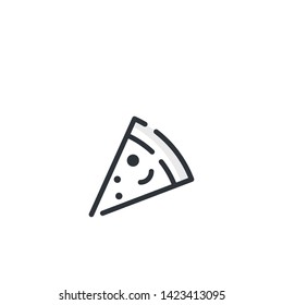 Pizza Slice Vector Illustration, outline sign